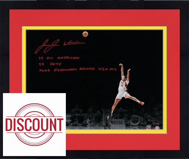 Framed JuJu Watkins USC Trojans Autographed 16" x 20" Shooting Spotlight Photograph with Multiple Inscriptions - Signed in Ink - Limited Edition of 10 - Autographed College Photos
