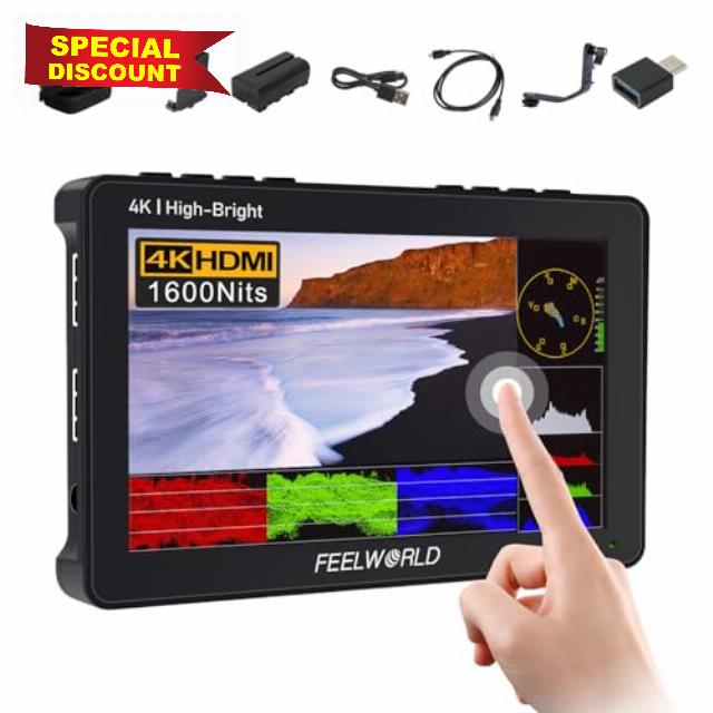 FEELWORLD F6 Pro 5.5 Inch 1600nits Touchscreen DSLR Camera Field Monitor 1920x1080