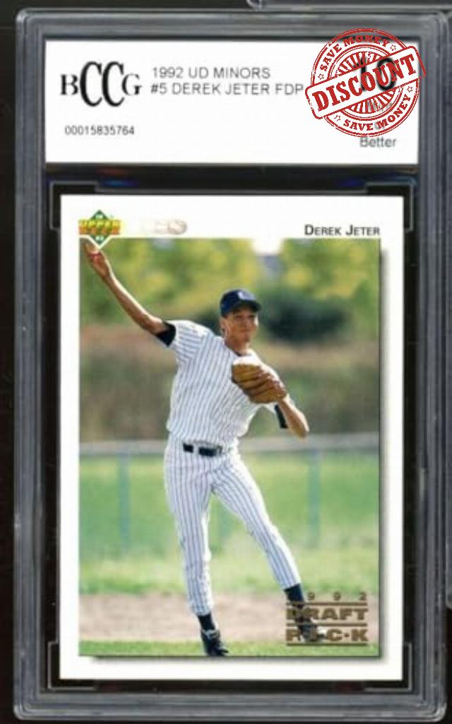 Derek Jeter Rookie Card 1992 Upper Deck Minors #5 BCCG 10 Near +