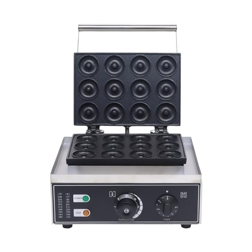 Double-Sided Heating Mini Donut Maker Machine 12 Holes Commercial Donut Machine for Home Bakery Dessert Shop