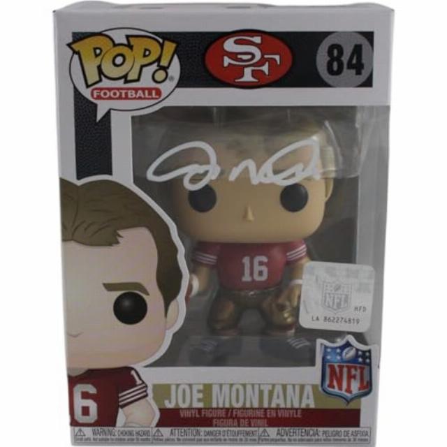 Joe Montana Signed San Francisco 49ers Funko Pop! #84 w/Hard Protector FAN 44413 - Autographed NFL Figurines