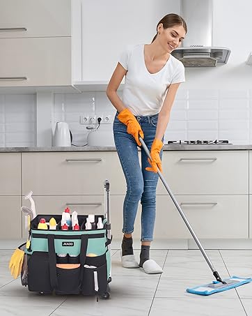 Large Rolling Cleaning Caddy Bag