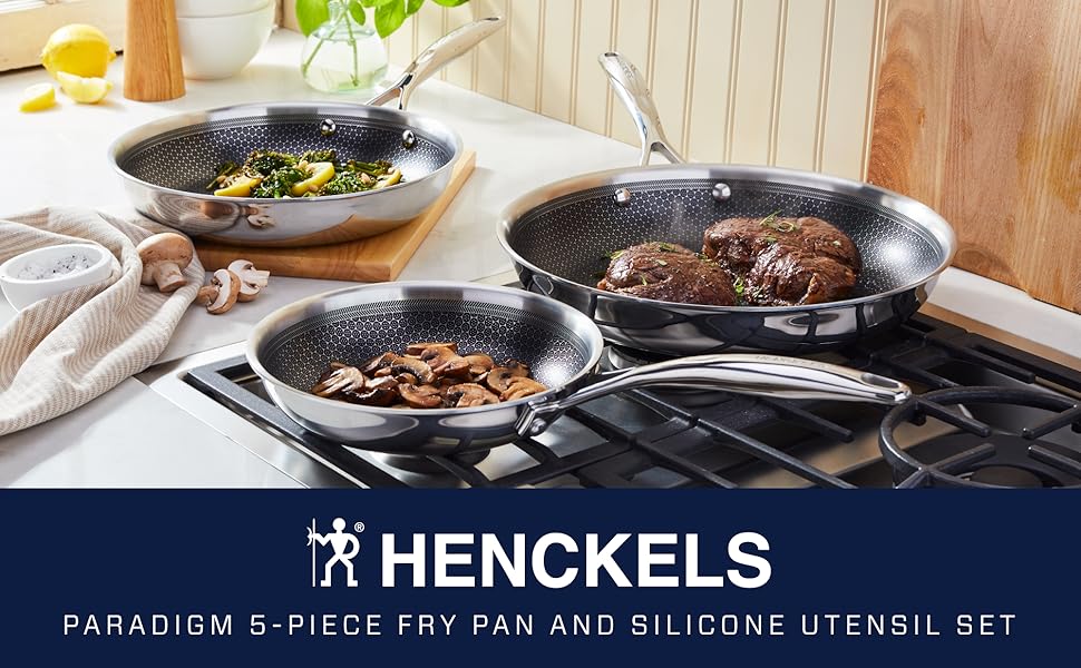 Henckels, Paradigm, Fry pans, Fry pan set, Nonstick cookware, Hexclad, Hexagon, Hxagon, Hex