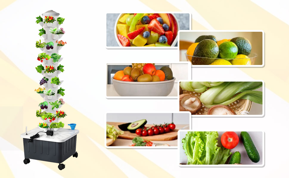 Hydroponics Growing System 50-Plant Sites Vertical Garden Planter Indoor Smart Garden Kit