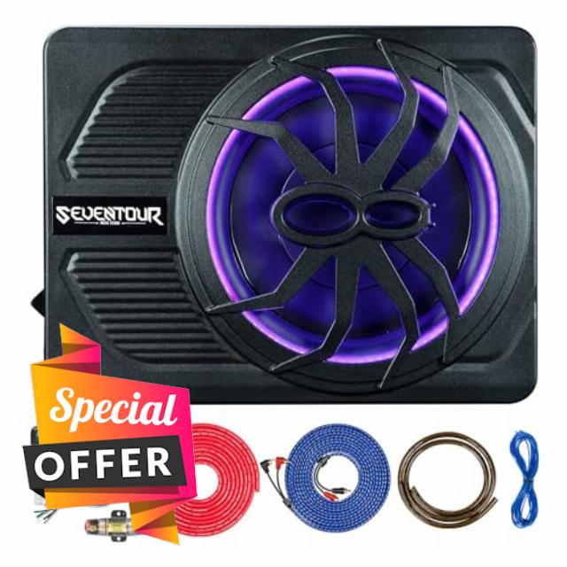 800W 10" Slim Under Seat Powered Car Subwoofer