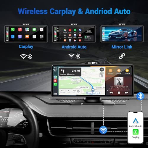 10.26" Portable Apple Carplay & Android Auto Car Stereo