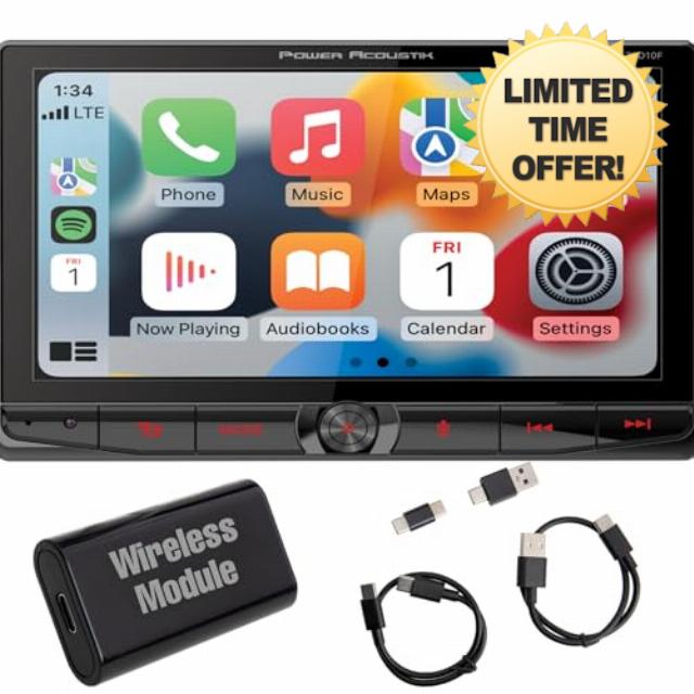 Wireless Apple CarPlay - Power Acoustik CPAA-70D10M - Wireless Android Auto