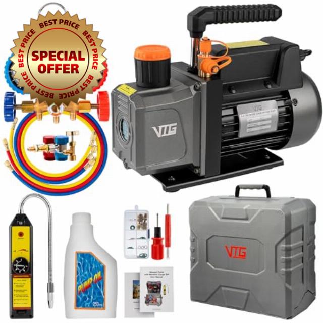 4.5CFM AC Vacuum Pump and Gauge Set