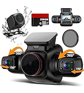 PRUVEEO 12'' Mirror Dash Cam,4 Channel Detached Camera 1080Px4,Front,Left,Right,Rear Mirror Camer...