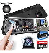 PRUVEEO 12'' Mirror Dash Cam,4 Channel Camera FHD 1080Px4, Front, Left, Right and Rear, Front and...