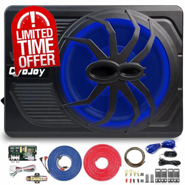 10" Slim Under Seat Car Subwoofer 800W Car Subwoofers Built-in Amplifier