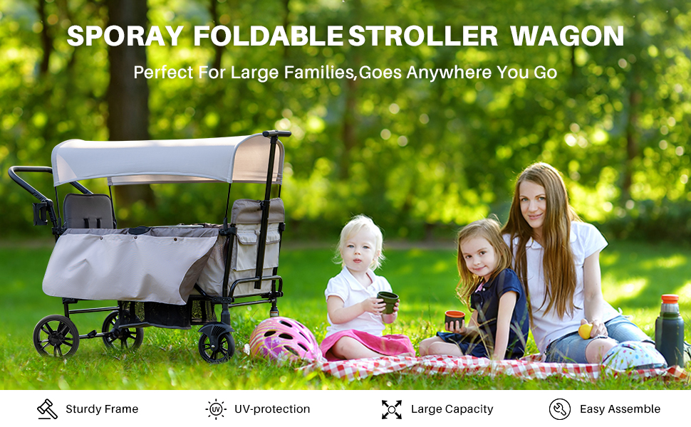 Foldable stroller wagon