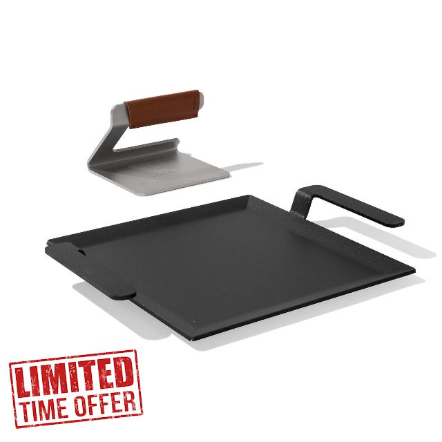 Made In Cookware - Carbon Steel Half Griddle + Grill Press - (Like Cast Iron