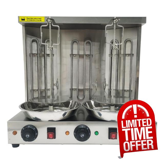 110V Electric Commercial Shawarma Machine 3.6KW With 3 Burns Vertical Broiler Kebab Gyro Grill Machine Turkish Barbecue Machine