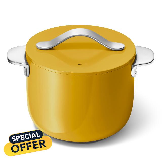 Caraway Petite Cooker - 2 Qt Ceramic Coated Pot - Free From Forever Chemicals - Perfect for Rice