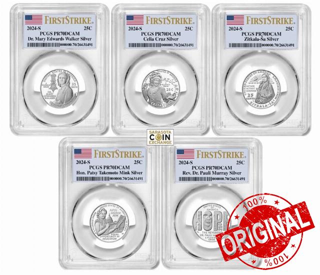 2024 S 2024-PCGS PR-70 S Silver American Women Quarters Proof Flag First Strike Quarter PCGS PR-70