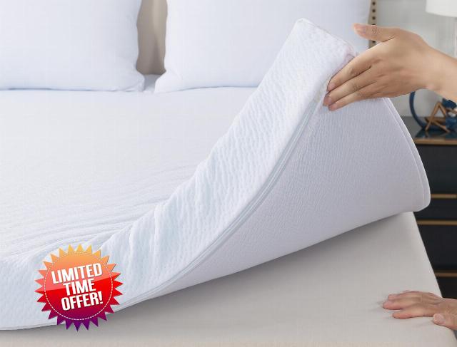 WhatsBedding 3 Inch Memory Foam Mattress Topper Queen Size
