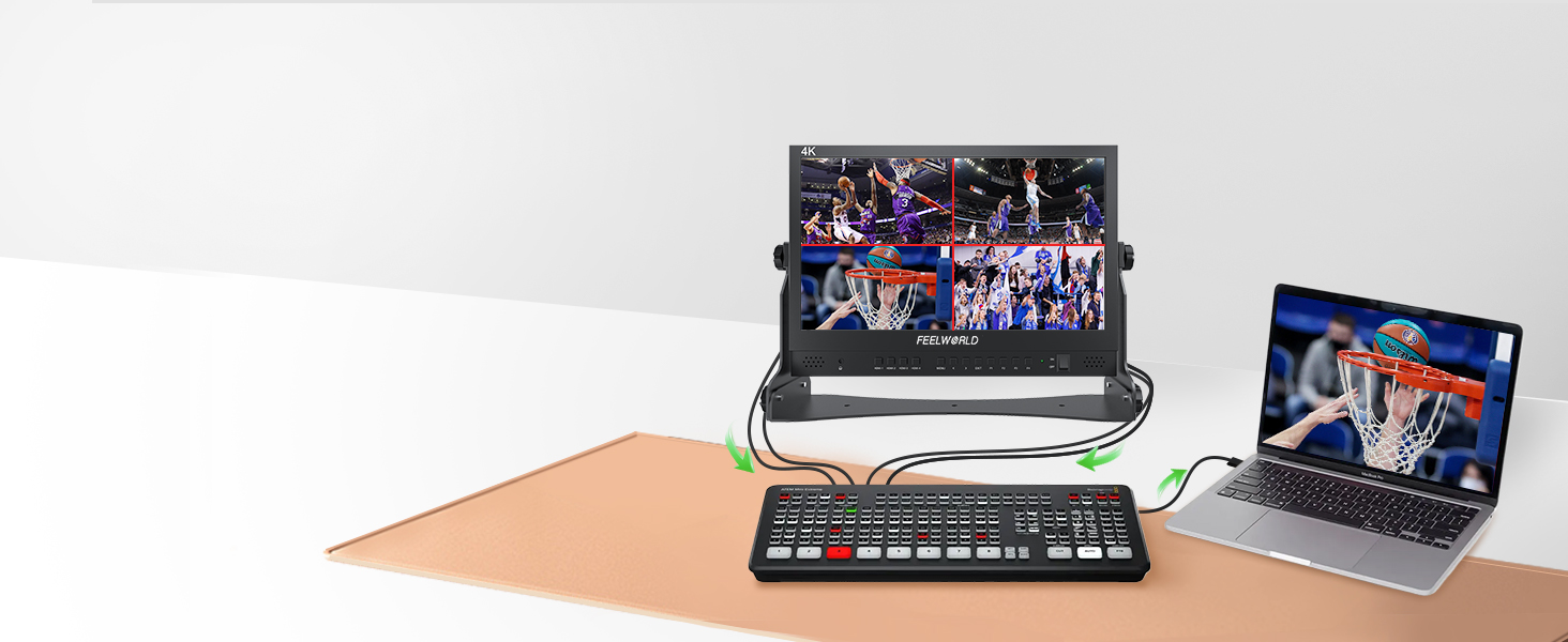 live streaming broadcast monitor for switchers
