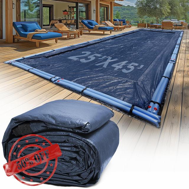 25-Ft x 45-Ft Pool Cover for Inground Pools - Winter Pool Cover for Inground Pools