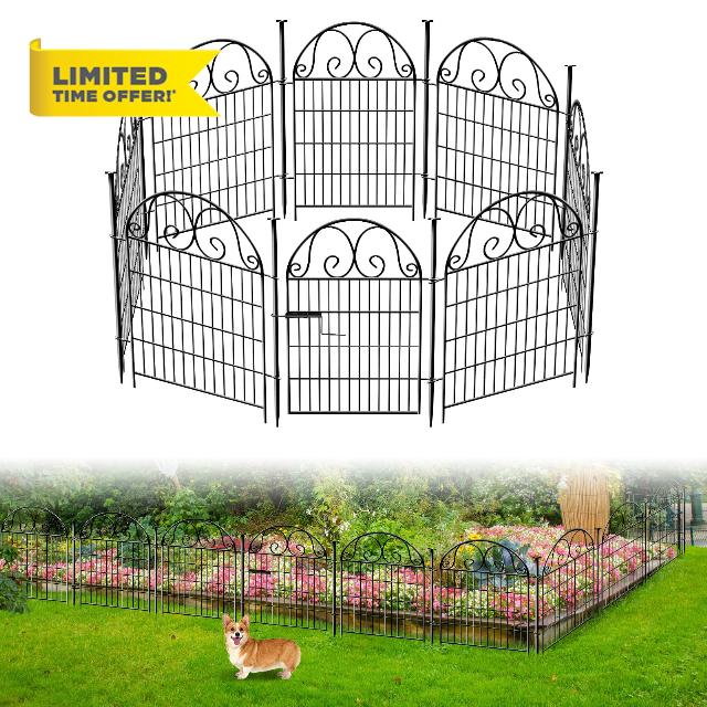 Tall Garden Fence Animal Barrier with Gate