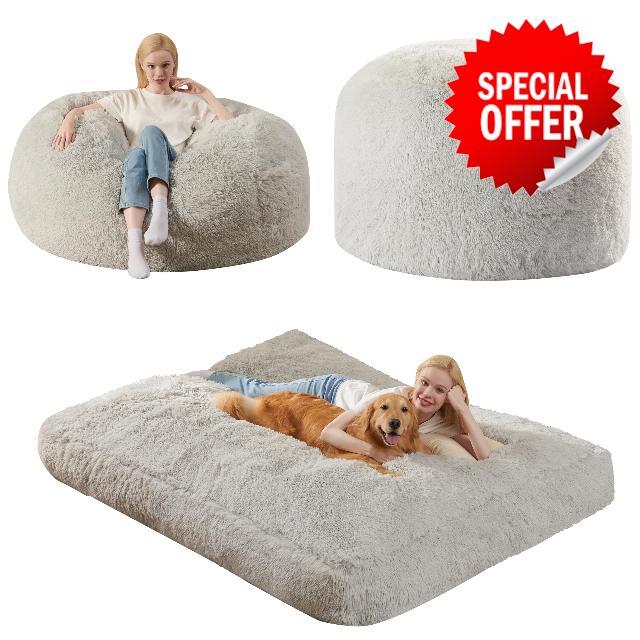 Bean Bag Chair Bed for Adults - Giant Bean Bag Chair Lounge Sofa Couch Bed