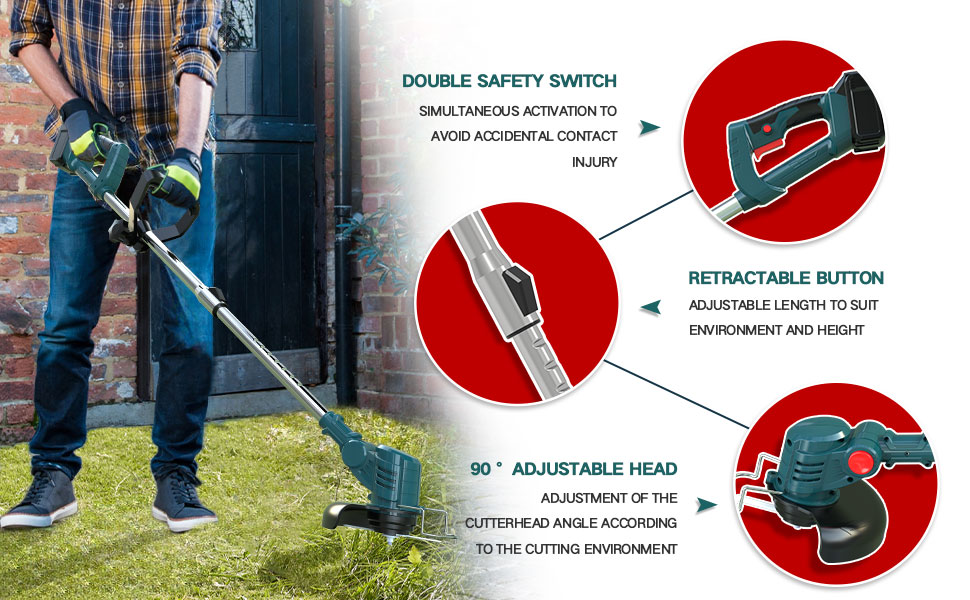 weed wacker battery operated electric weed eater cordless lawn trimmer brush cutter weed trimmer