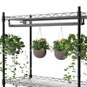 plant shelf with grow light