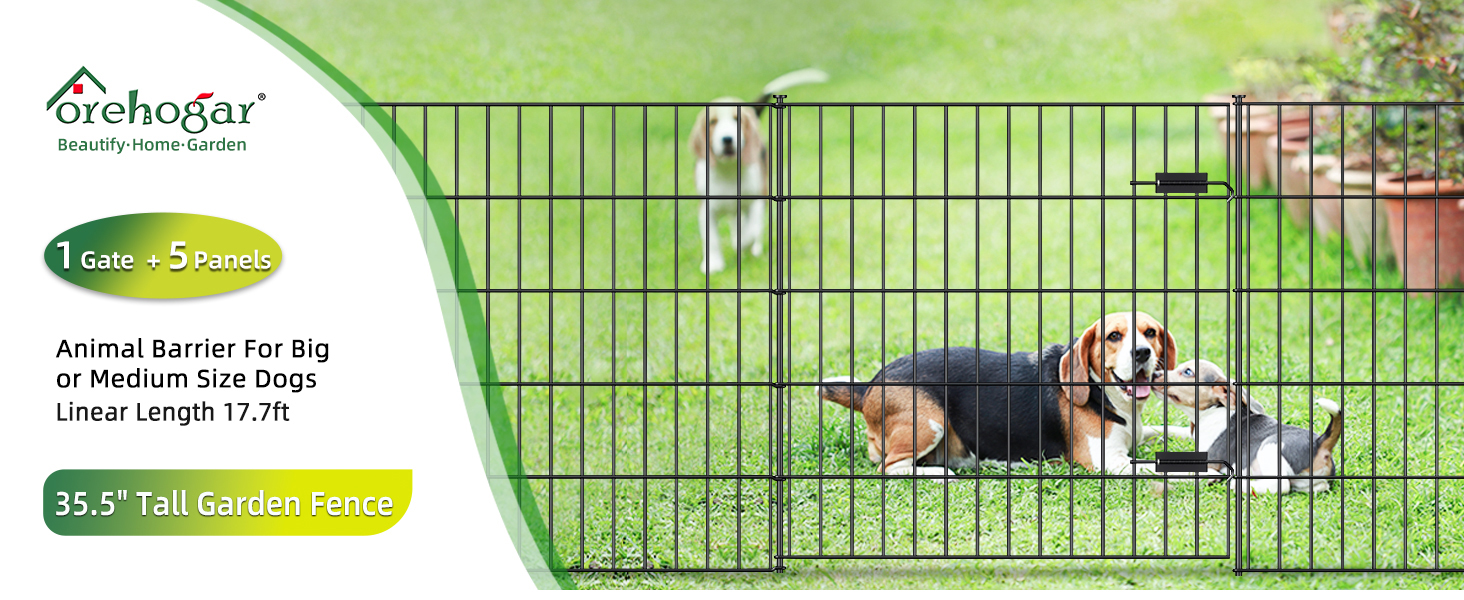 Flat Style Garden Fence 36×36×5panels+1gate-01