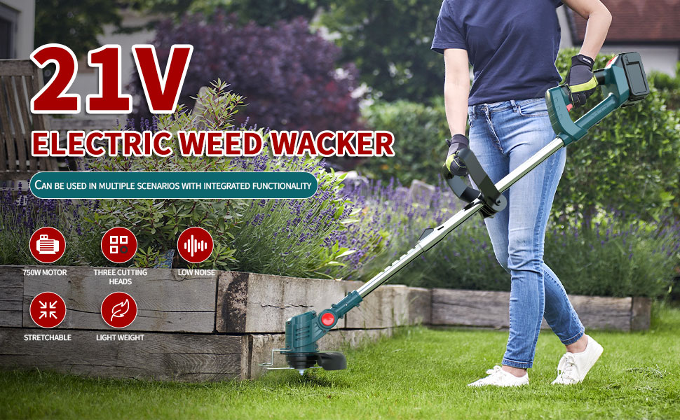 weed wacker battery operated electric weed eater cordless lawn trimmer brush cutter weed trimmer