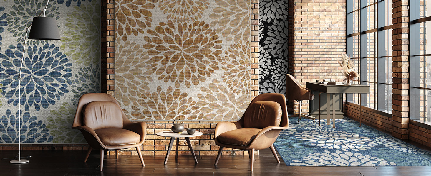 floral indoor outdoor patio rug
