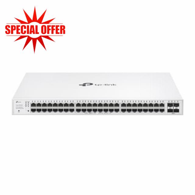 TP-Link Festa FS352GP 52 Port Gigabit Smart Managed PoE Switch 48 PoE+ Port @384W