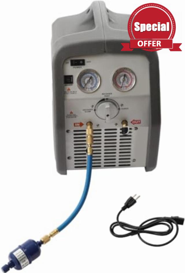 Dual Cylinder Portable Refrigerant Recovery Machine w/3 Modes 558PSI 1HP AC Recovery Machine HVAC (1HP)