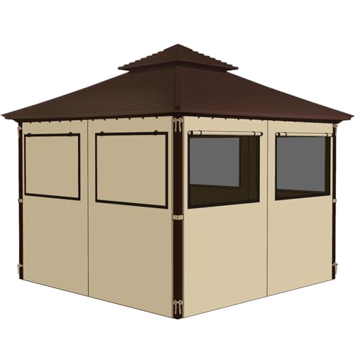 Privacy Curtains 4-Panels with Window