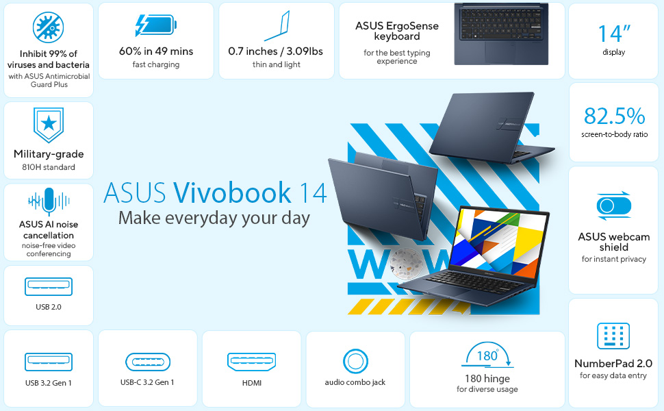 ASUS 2023 Vivobook 14 Laptop