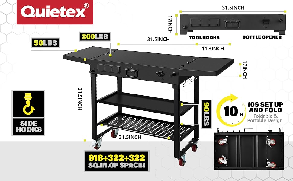 Outdoor Grill Cart Table