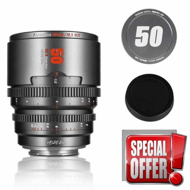 7artisans 50mm T2.1 Professional Cine Lens S35 Frame Compatible for Sony E-Mount(C frame)