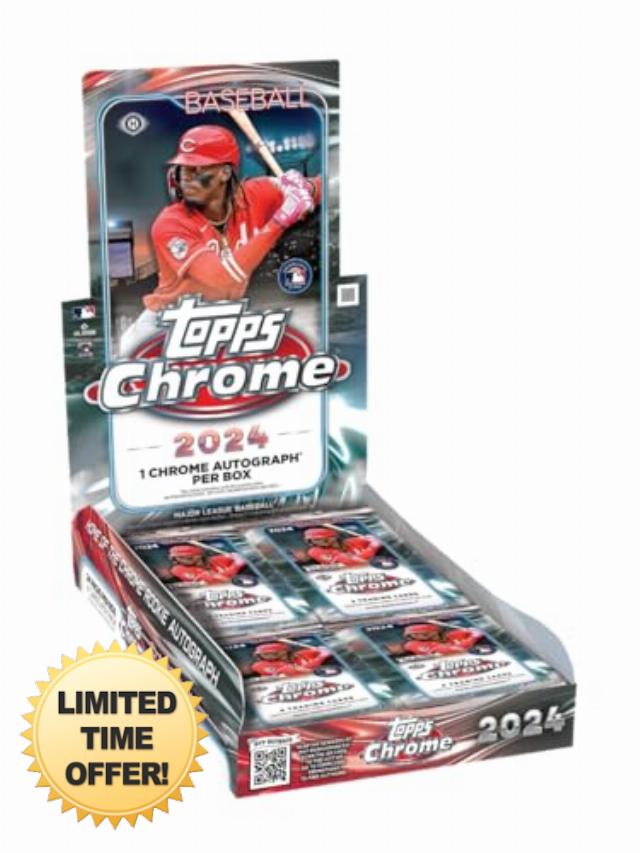2024 Topps Chrome Baseball 1 Chrome Autograph Per Hobby Trading Card Box