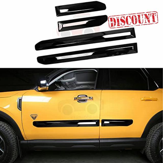 FTAPACCE 4PCS Side Door Sill Molding Trim Bar Plate Fits for Ford Bronco Sport 2020-2024 (Glossy Black)