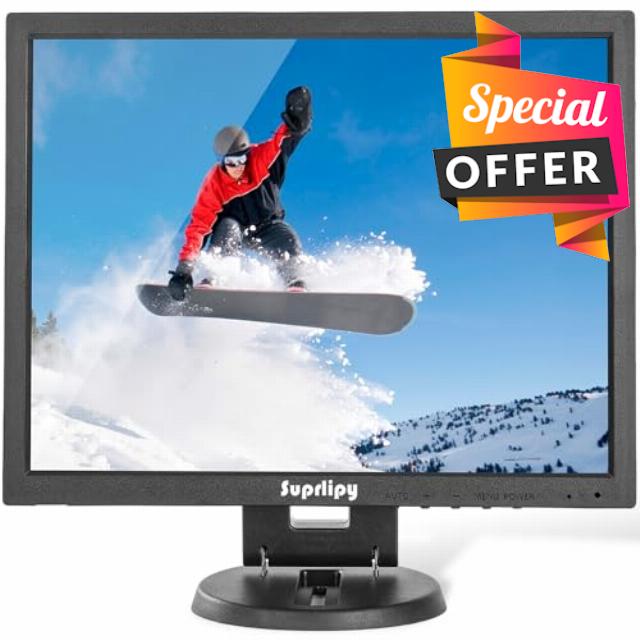14 Inch TFT LCD Security CCTV Monitor 1024x768 4:3 Resolution Color Display Screen HDMI/VGA/BNC/AV Input with Remote Control Built-in Speakers for Surveillance Camera DVR PC