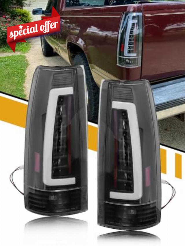 LED Tail Light Assembly Compatible with Chevy GMC C/K Full Size Pickup Truck SUV Tahoe Suburban 1988-1999