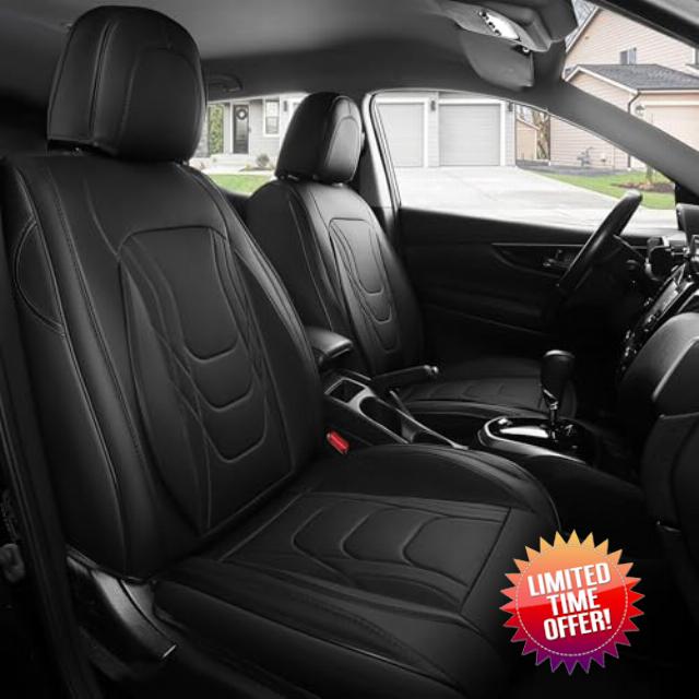 FREESOO Car Seat Covers Full Set Black