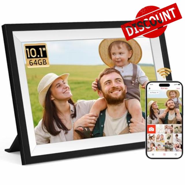 Frameo Digital Picture Frame 10.1 Inch Smart WiFi Digital Photo Frame with 64GB Memory
