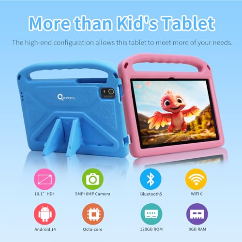 10-inch Android 14 Tablet for Kids with Protective Case