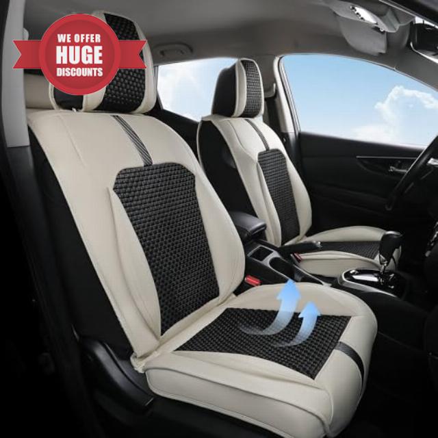 FREESOO Car Seat Covers Full Set - Breathable Seat Covers for Cars - Waterproof Leather Car Seat Covers Full Set Universal for Most 5 Seat Vehicles