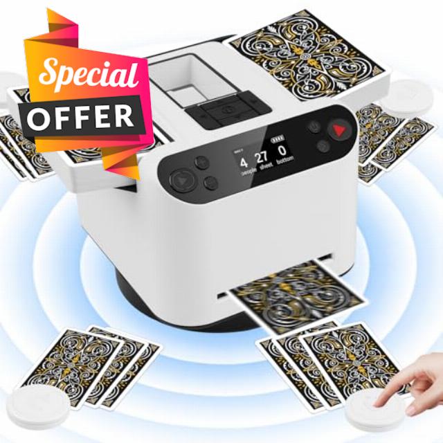 Smart Automatic Card Shuffler and Dealer 2-in-1
