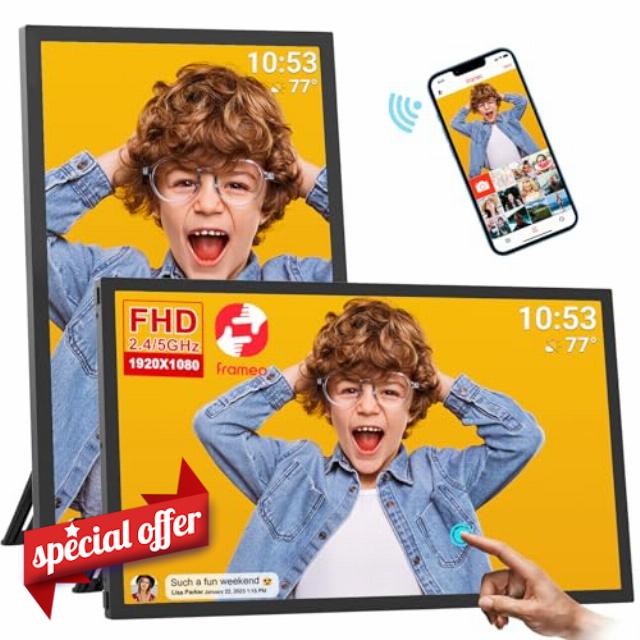 64GB 21.5inch FRAMEO Digital Photo Frame with 1920x1080 FHD IPS LCD Touch Screen