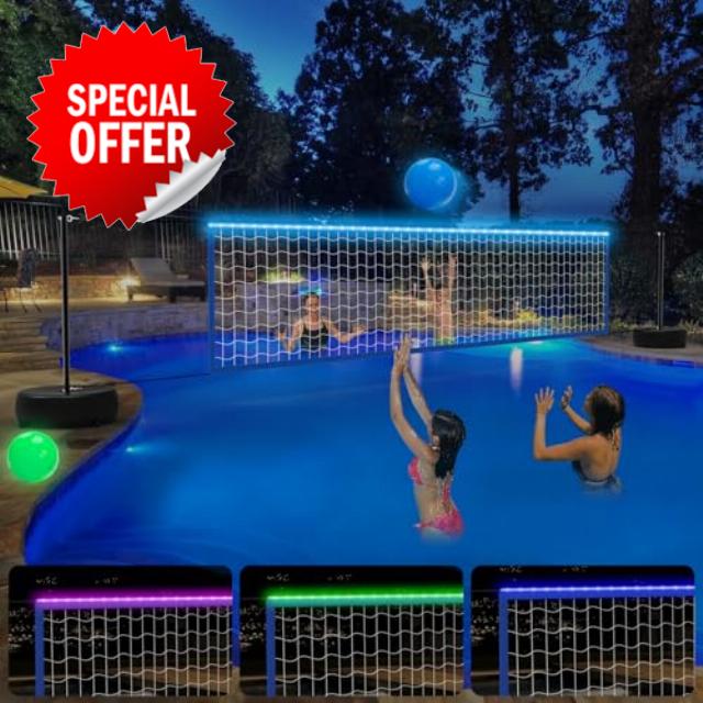 Pool Volleyball Net Set with Lights