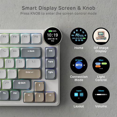 75% Top Mount 3-Modes Wireless Mechanical Keyboard