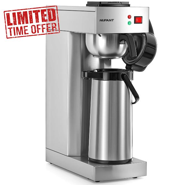 Commercial Airpot Coffee Maker 2.2L/74oz Dirp Coffee Brewer with 24H Insulated Thermal Carafe Stainless Steel Pour Over Coffee Machine 120V/1450W Coffee Dispenser for Café Restaurant Cafateria