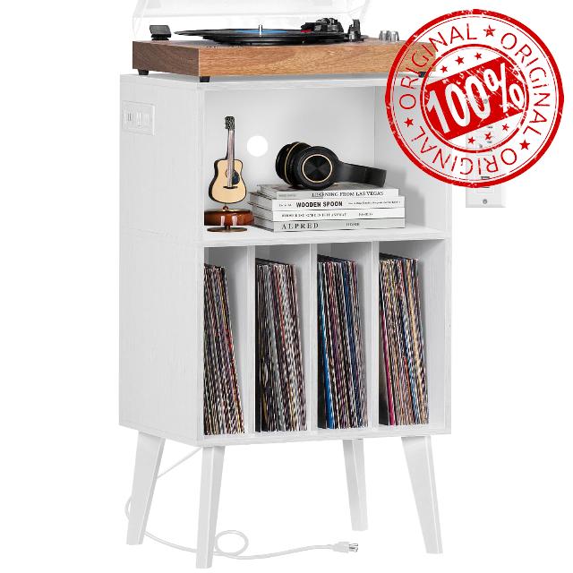 Lerliuo Record Player Stand with Charging Station